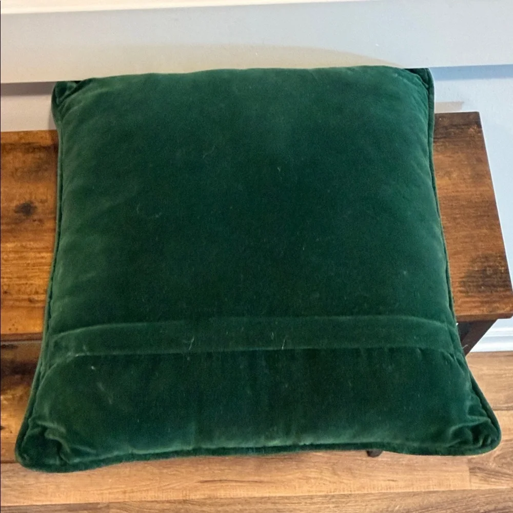 Vintage Floral Tapestry Style Pillow velvet green back accent pillow grandma